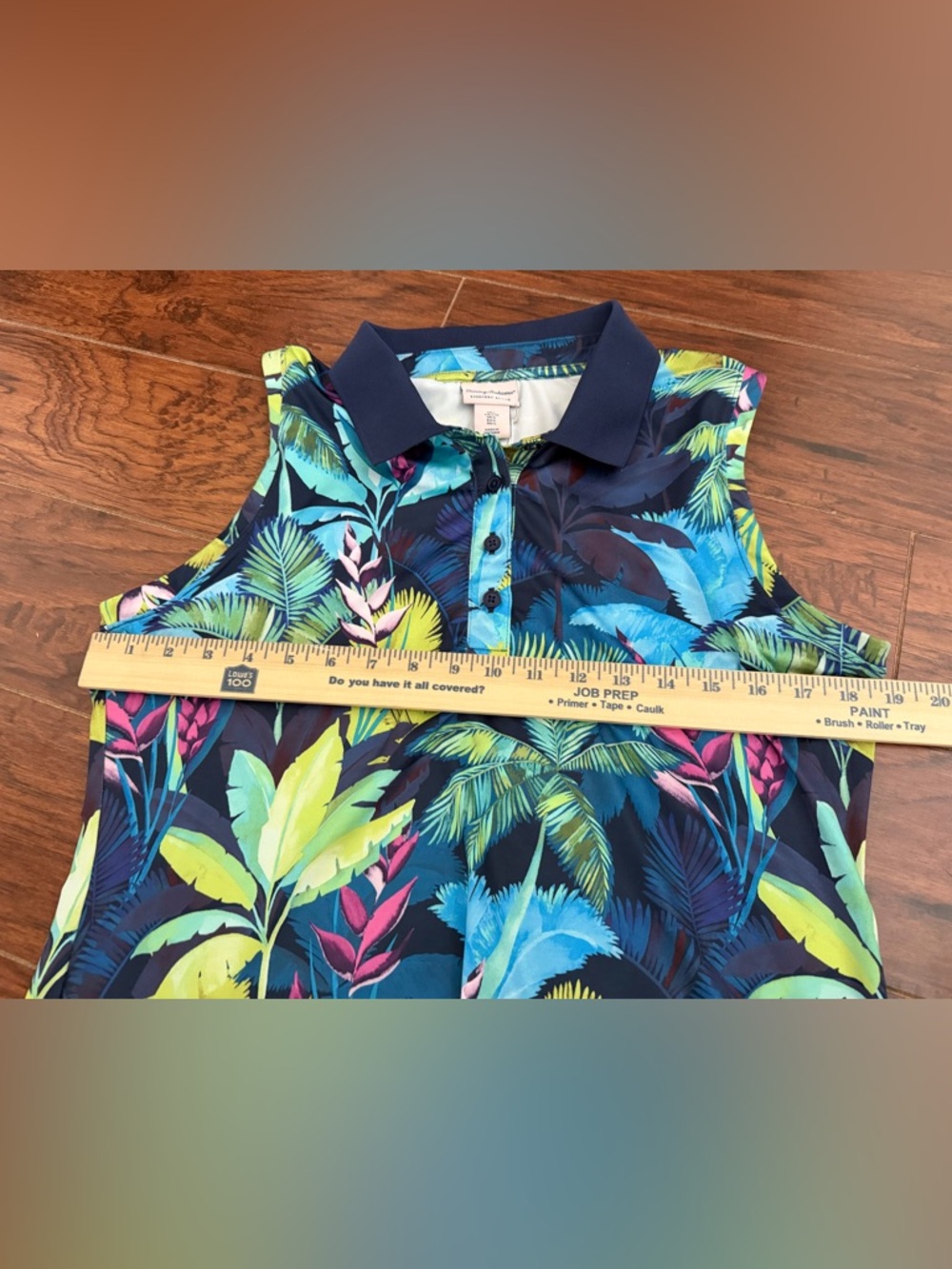 Tommy Bahama NWT Everyday Active Women’s Large Sleeveless Floral Polo Tank Top - Picture 4 of 6